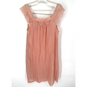 Vintage Pink Slip Dress S Coquette Dainty Romantic Feminine Regency Lace